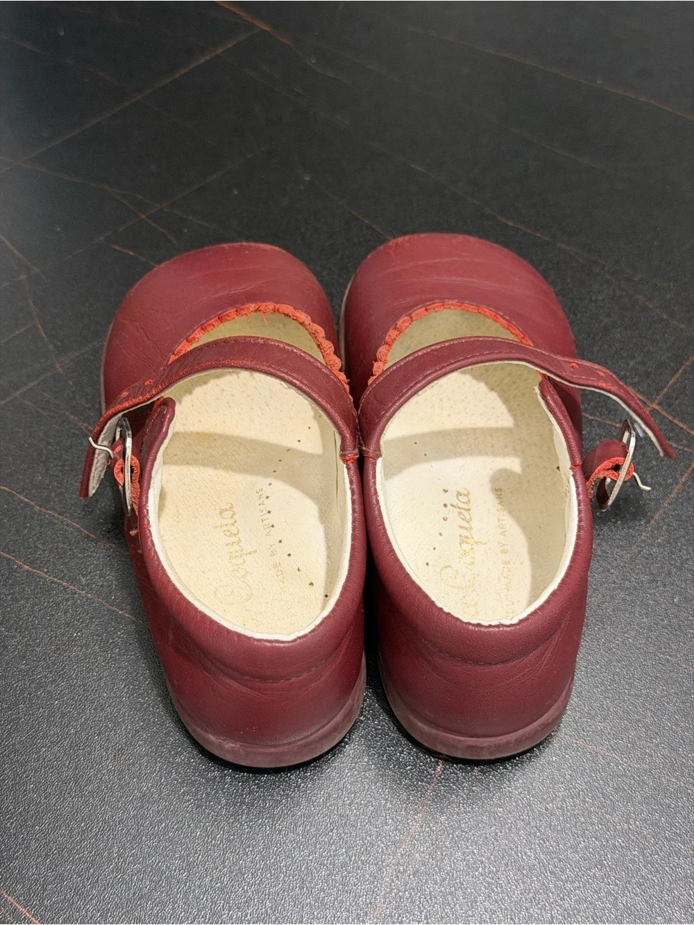 Girls' Burgundy Mary Jane Shoes - Classic Kids Style